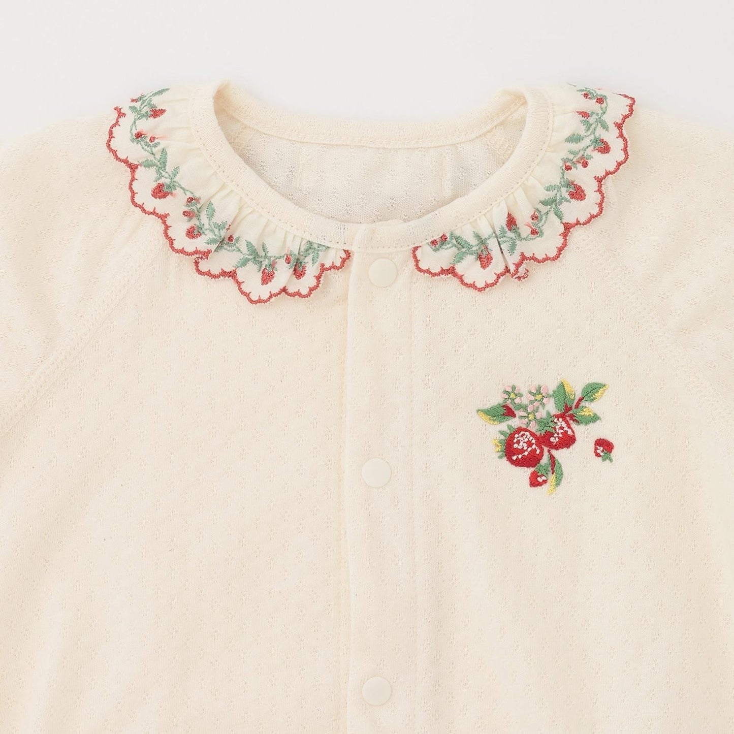 有機野草莓刺繡連體衣