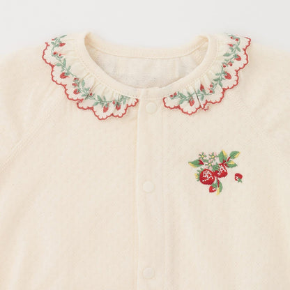 有機野草莓刺繡連體衣