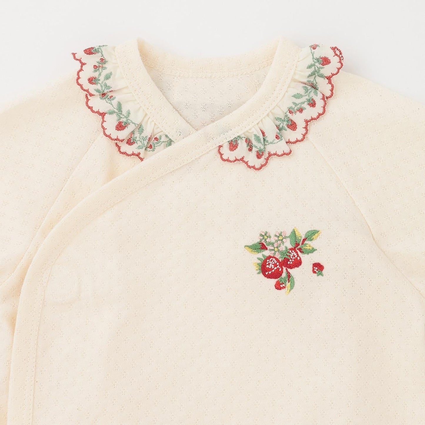 有機野草莓刺繡 新生兒嬰兒服