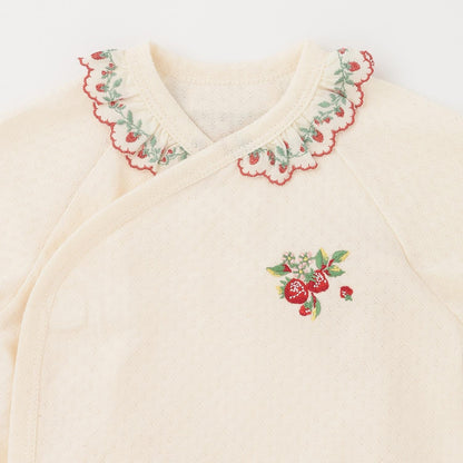 有機野草莓刺繡 新生兒嬰兒服