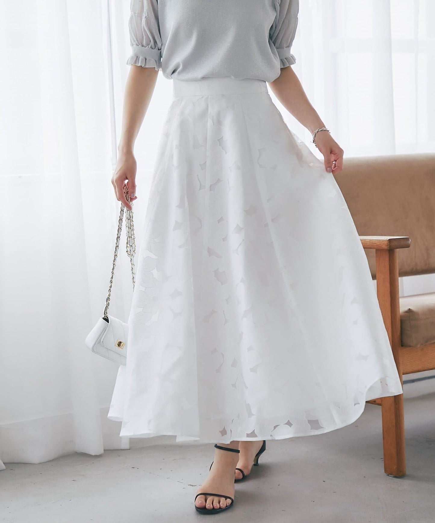 BonBonガールズセレクト 歐泊工藝花卉傘擺半身裙