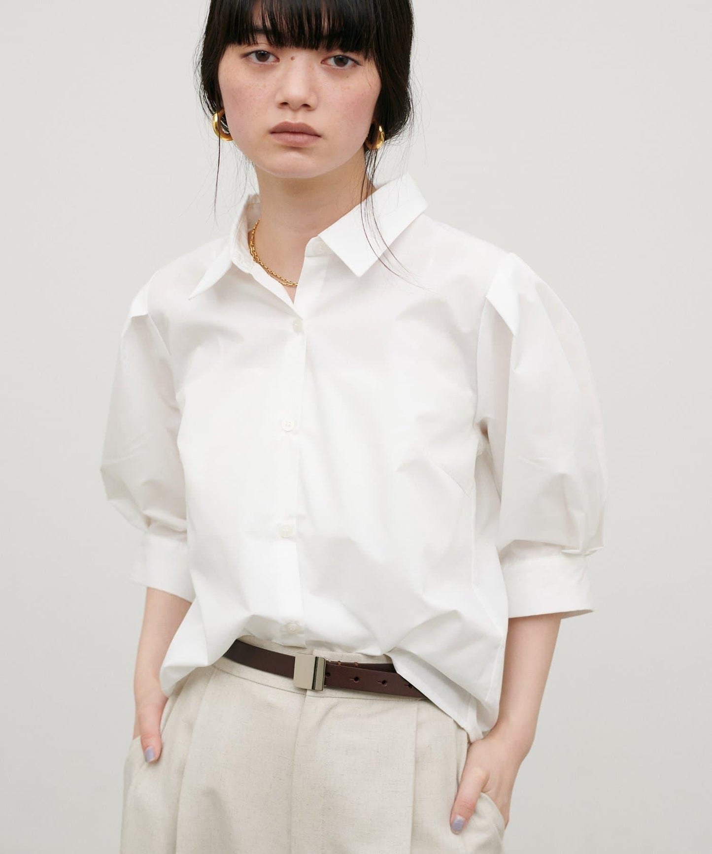 蓬袖短款襯衫（網絡限定）