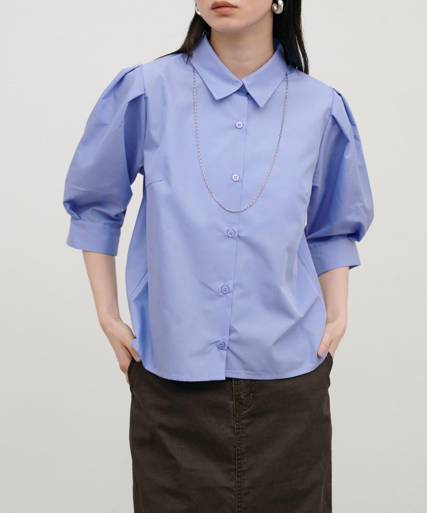 蓬袖短款襯衫（網絡限定）