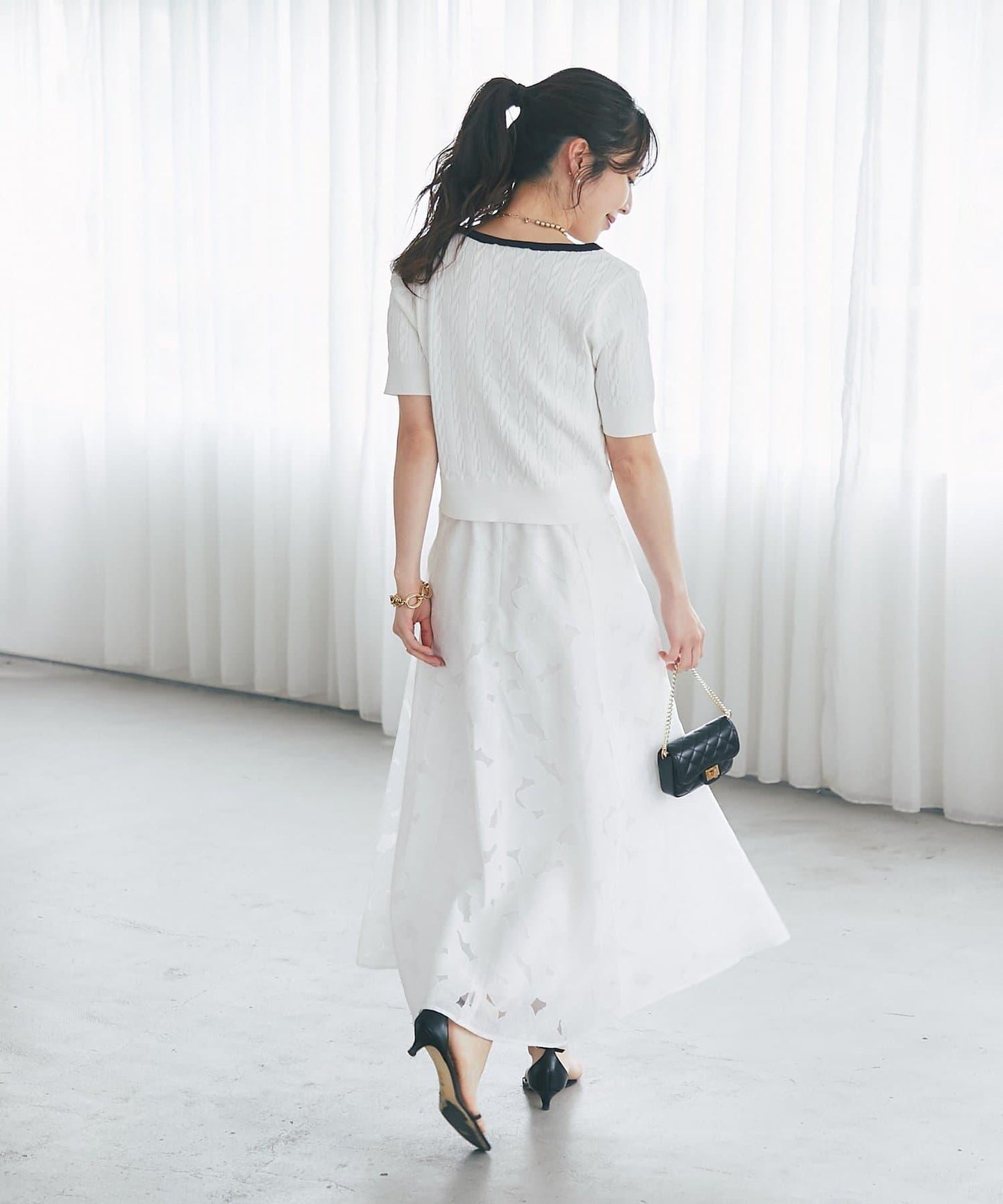 BonBonガールズセレクト 歐泊工藝花卉傘擺半身裙