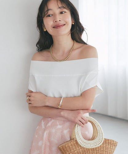 清涼觸感防曬 露肩 法式針織 針織上衣
