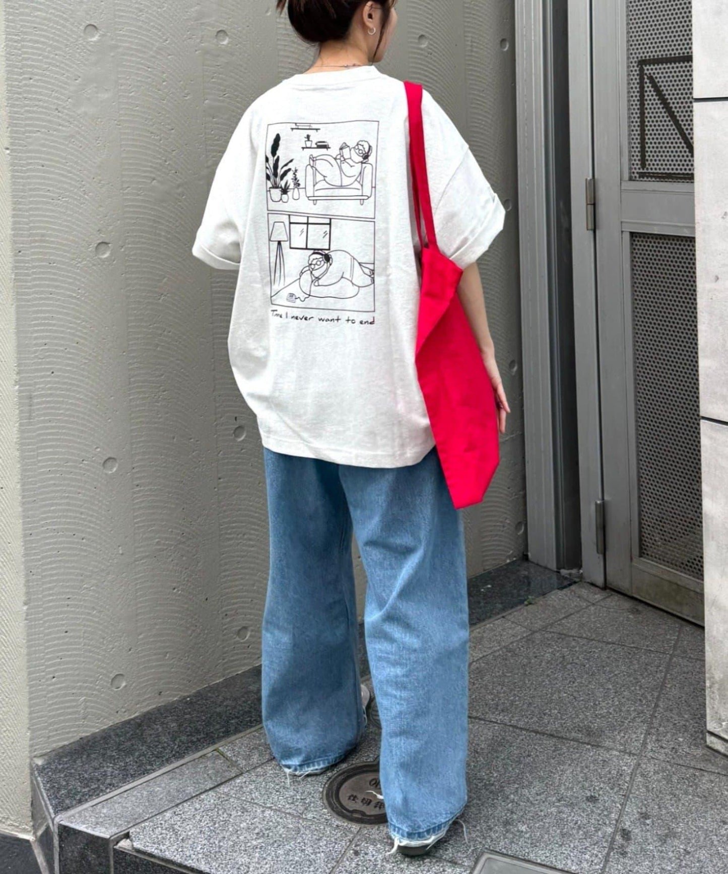 OJISAN 刺繡Logo背部印花 T恤