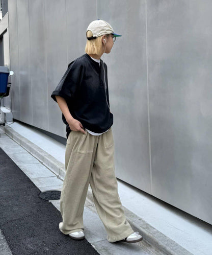 UNISEX 噴染工藝 亨利領 TEE T恤