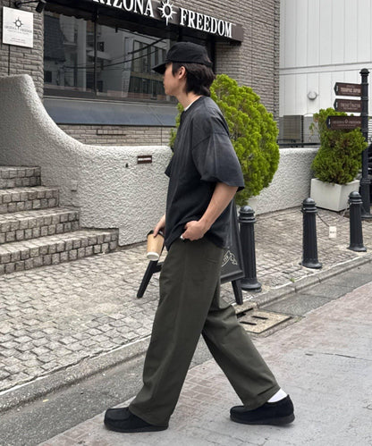 UNISEX 噴染工藝 亨利領 TEE T恤