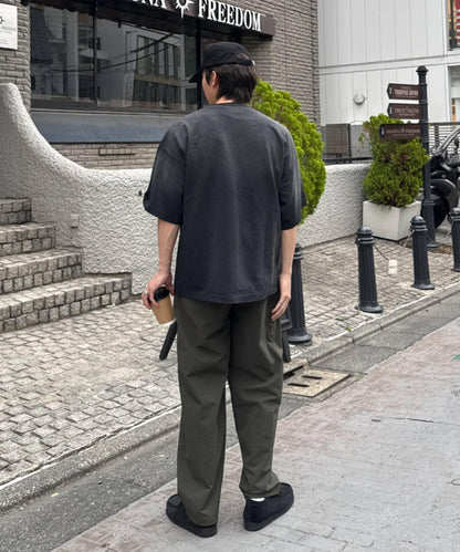 UNISEX 噴染工藝 亨利領 TEE T恤