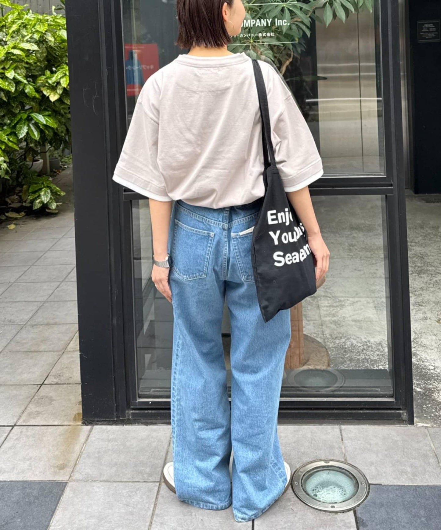 UNISEX 防汗漬 層疊效果亨利領TEE