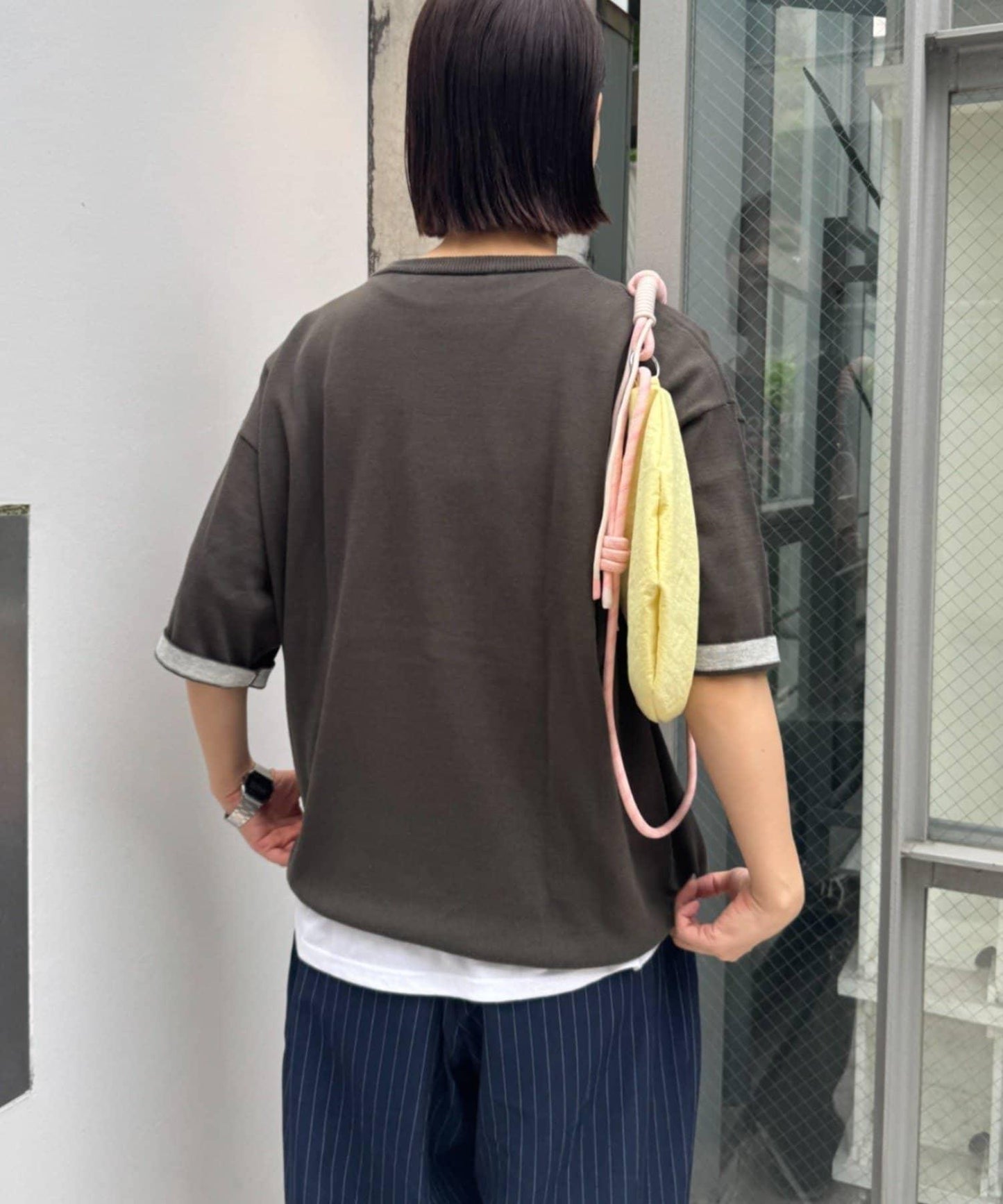 UNISEX 動物圖案 袖拼接配色 夏季針織 T恤