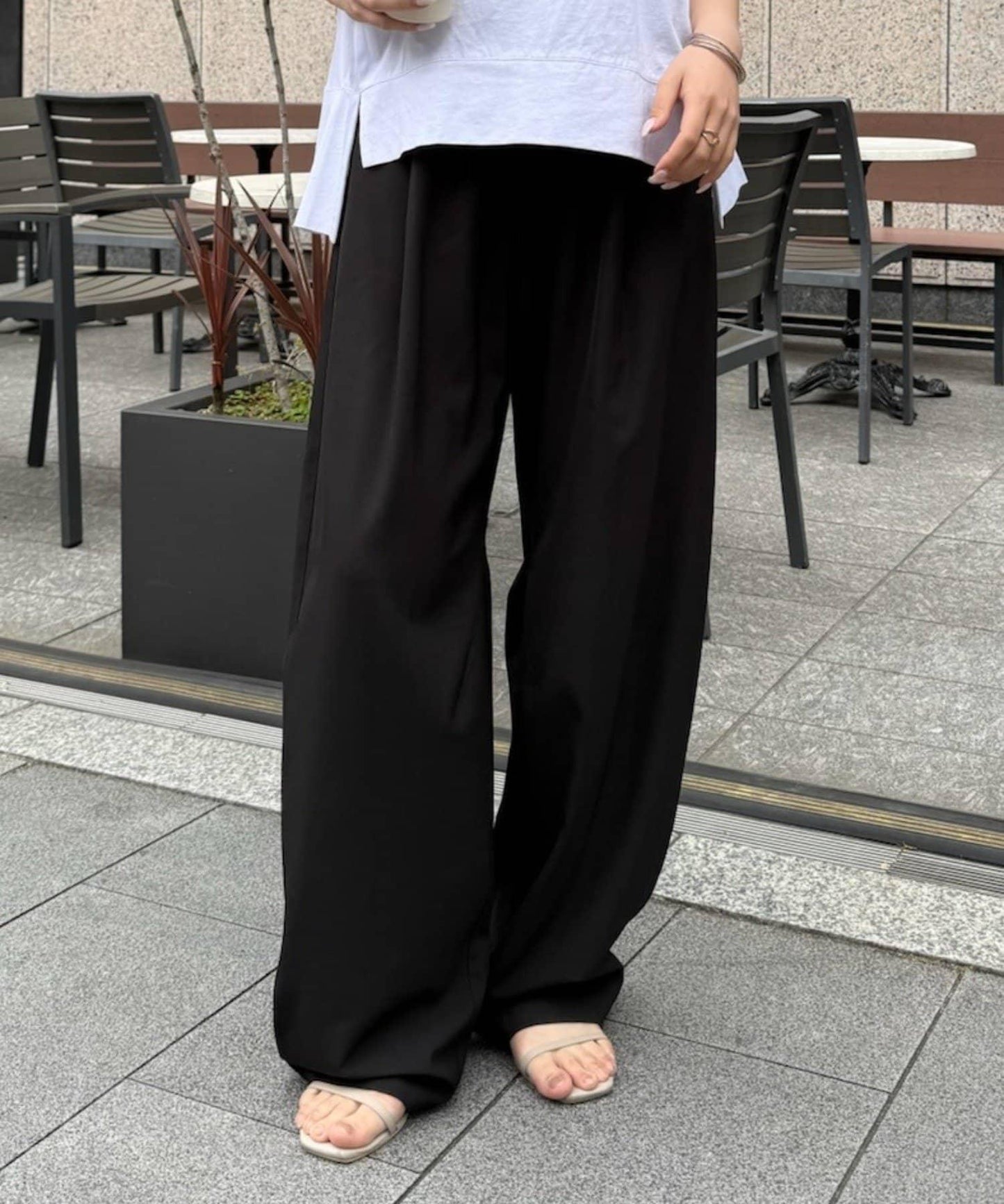 高個友好褲長 斜紋 彎刀版型 褲子