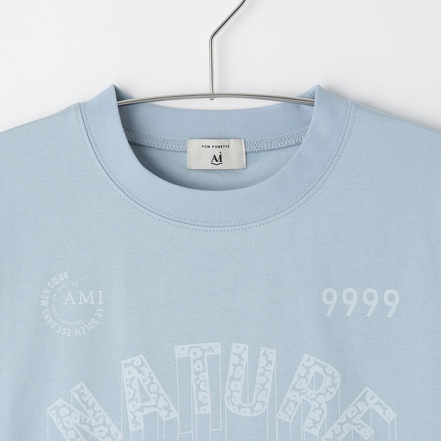 AMI 涼感面料 豹紋Logo 短袖T恤