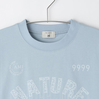 AMI 涼感面料 豹紋Logo 短袖T恤