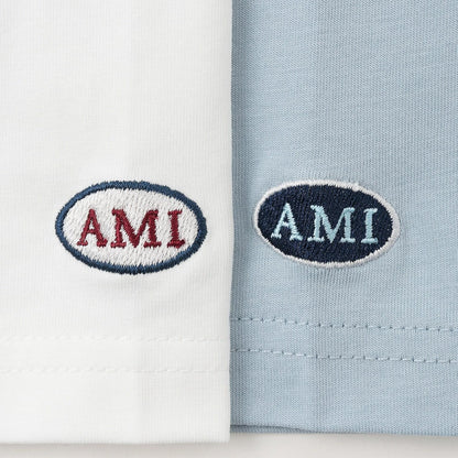 AMI 涼感面料 豹紋Logo 短袖T恤