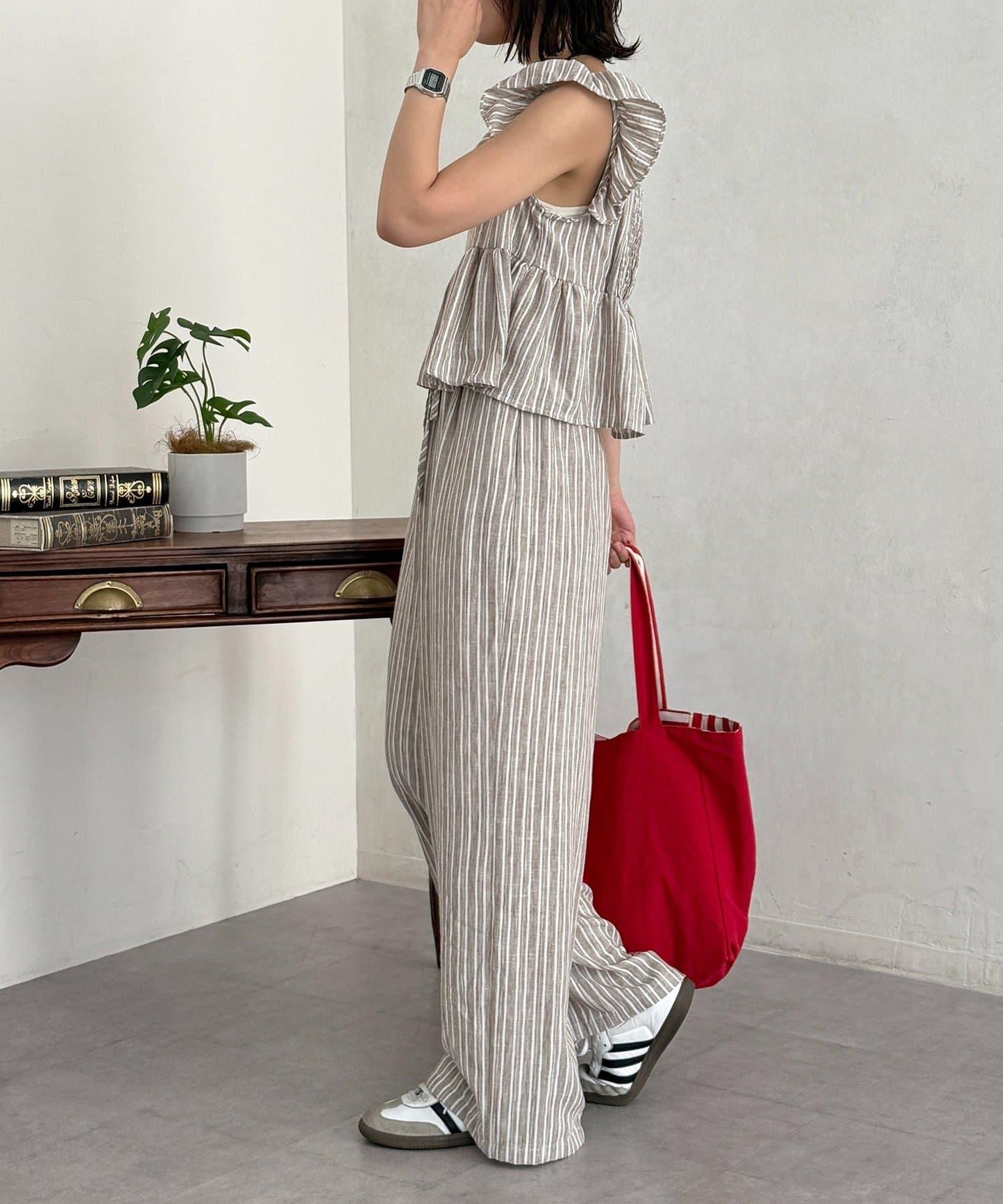 麻混 吊帶背心套裝