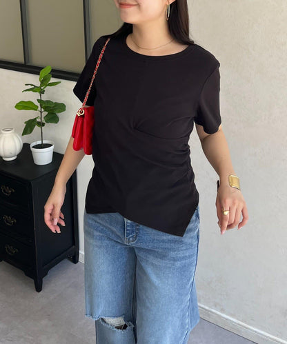腰部交叉裹身設計T恤