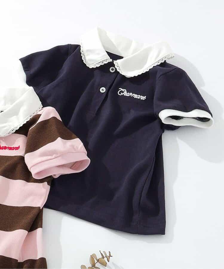 接觸冷感 領口蕾絲 POLO衫