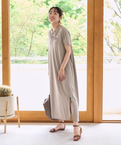 別注 スキッパーネック Tシャツワンピース/吸汗 速乾 抗菌防臭効果あり