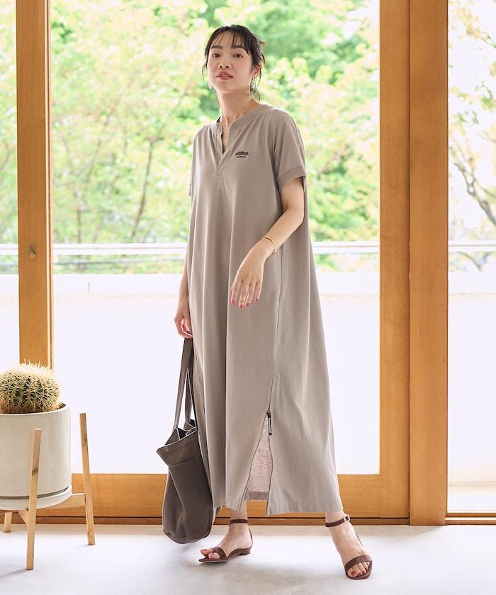 別注 スキッパーネック Tシャツワンピース/吸汗 速乾 抗菌防臭効果あり