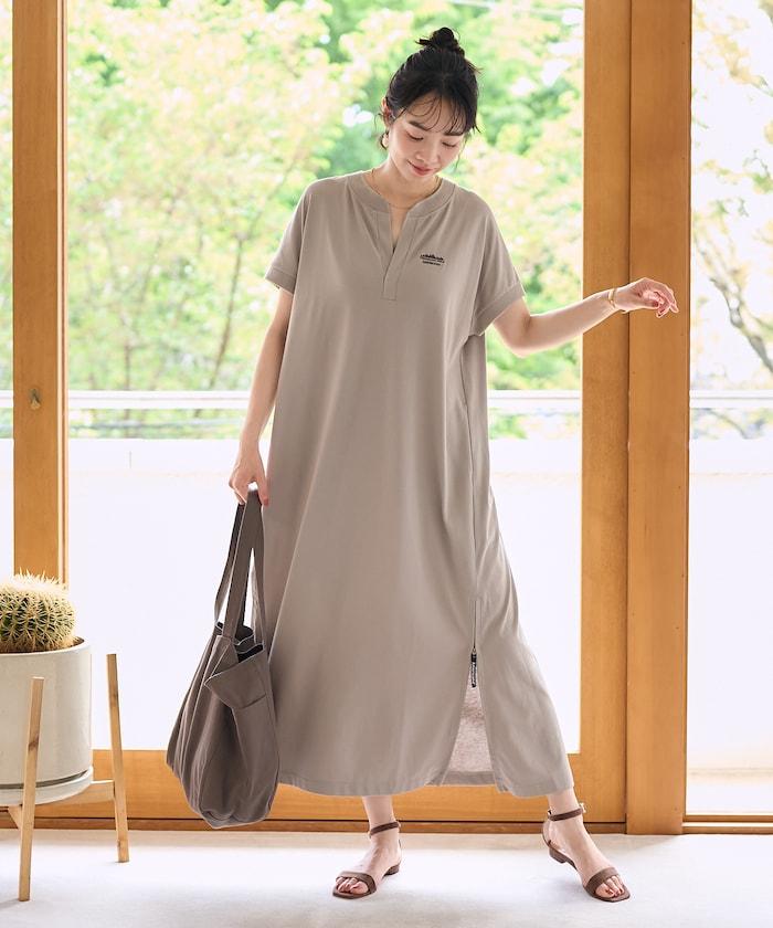 別注 スキッパーネック Tシャツワンピース/吸汗 速乾 抗菌防臭効果あり