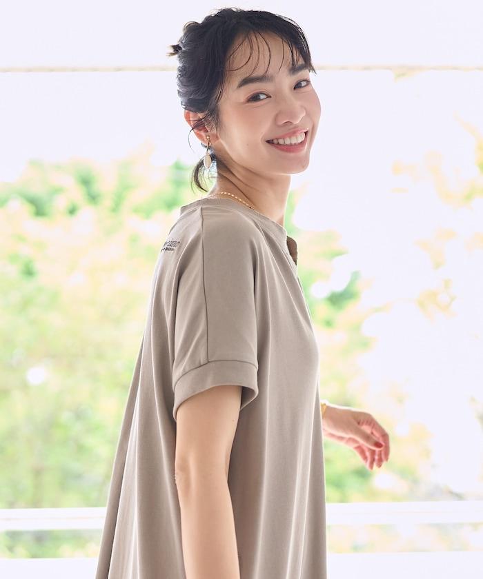 別注 スキッパーネック Tシャツワンピース/吸汗 速乾 抗菌防臭効果あり