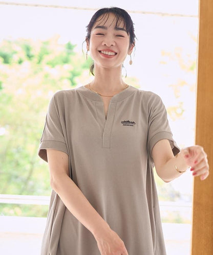 別注 スキッパーネック Tシャツワンピース/吸汗 速乾 抗菌防臭効果あり