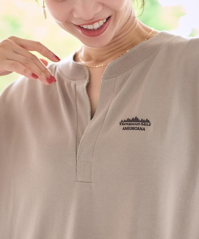 別注 スキッパーネック Tシャツワンピース/吸汗 速乾 抗菌防臭効果あり