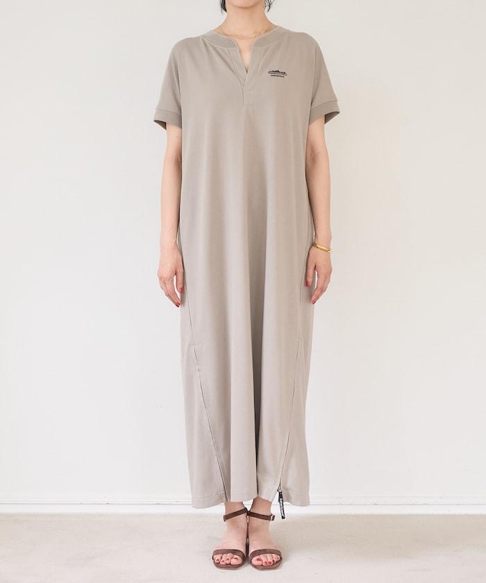 別注 スキッパーネック Tシャツワンピース/吸汗 速乾 抗菌防臭効果あり
