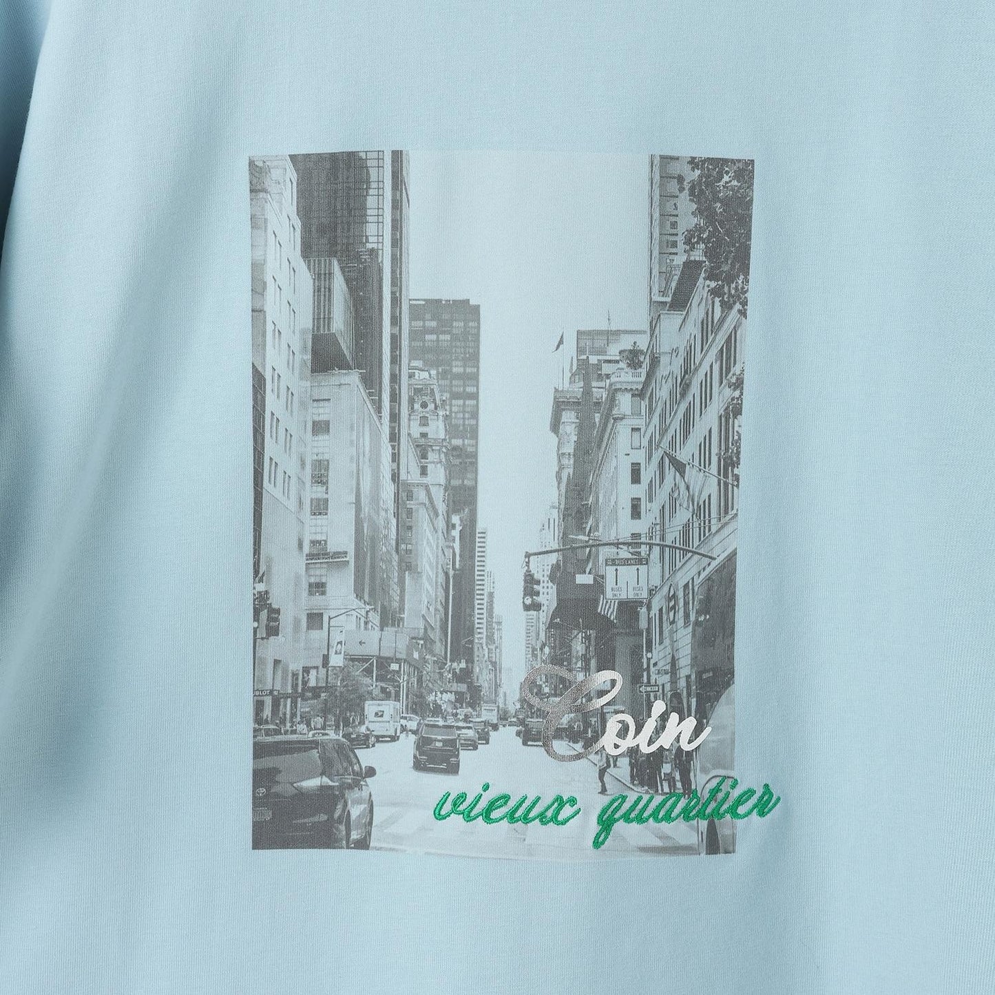 AMI 荷葉袖轉印長款上衣