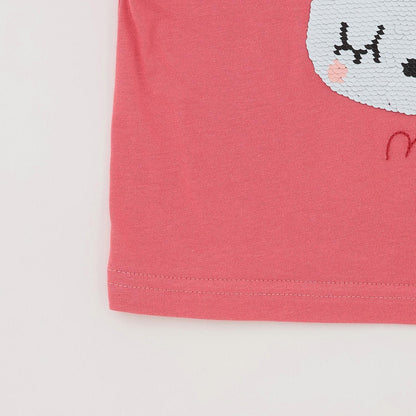 mimiちゃん 亮片刺繡 T恤