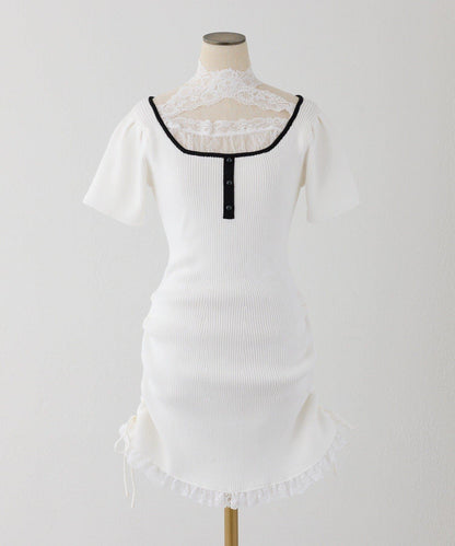Lace Collection 針織迷你連衣裙