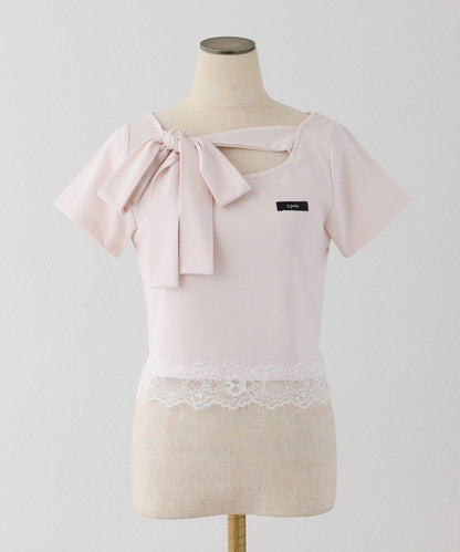 Lace Collection 蝴蝶結羅紋T恤