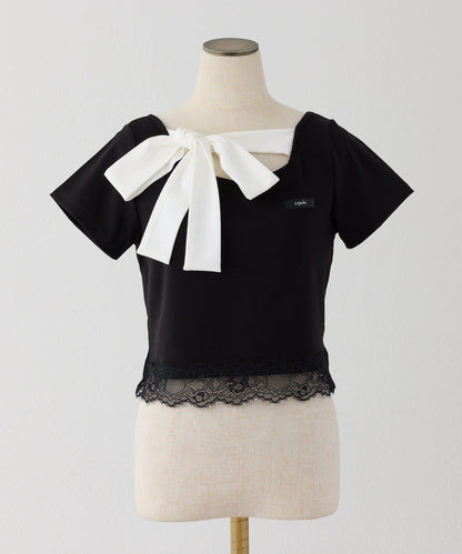 Lace Collection 蝴蝶結羅紋T恤