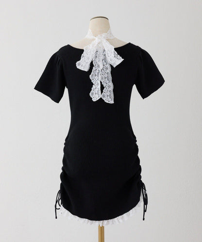 Lace Collection 針織迷你連衣裙