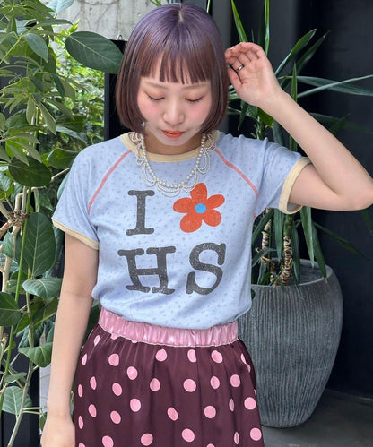 HELLO.SANFRANCISCO ハローサンフランシスコ 華夫格印花短袖T恤