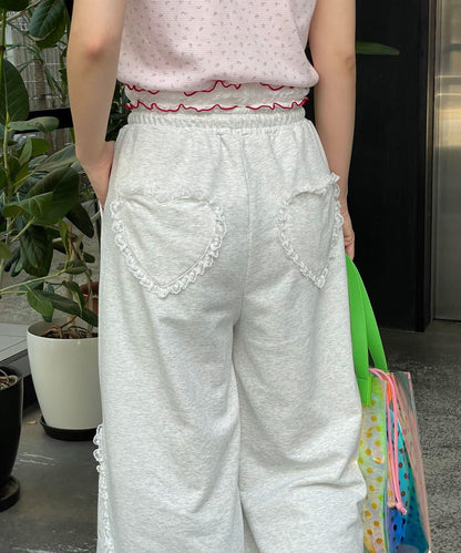 蕾絲腰部設計 衛褲