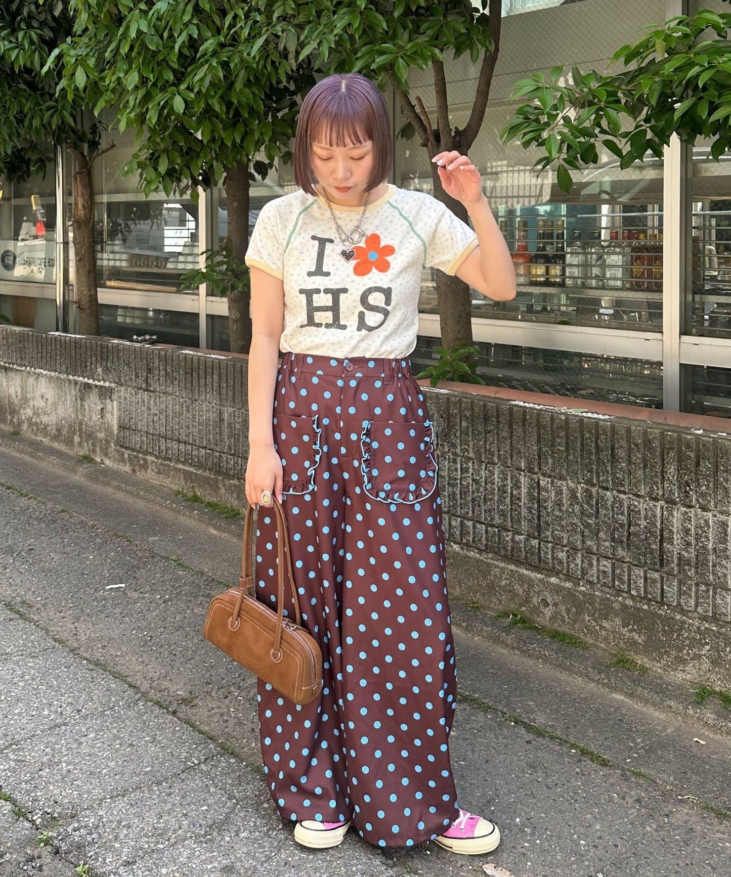 HELLO.SANFRANCISCO ハローサンフランシスコ 華夫格印花短袖T恤