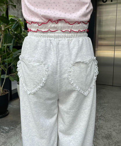 蕾絲腰部設計 衛褲
