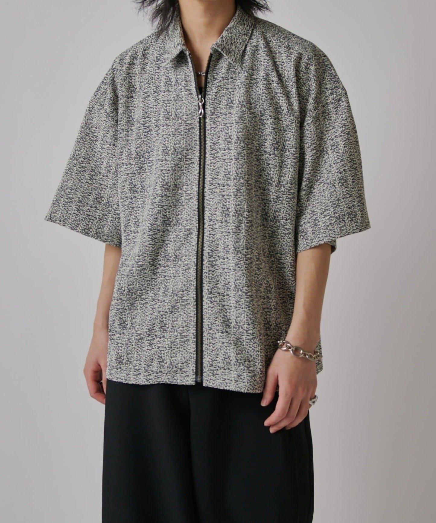 S/S ZIP 蕾絲襯衫