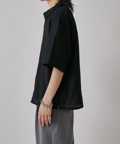 S/S ZIP 蕾絲襯衫