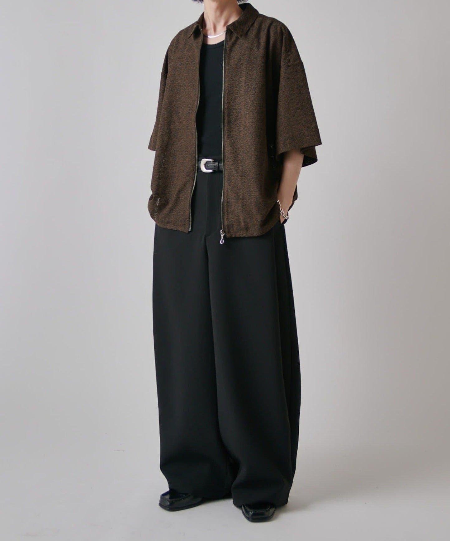 S/S ZIP 蕾絲襯衫