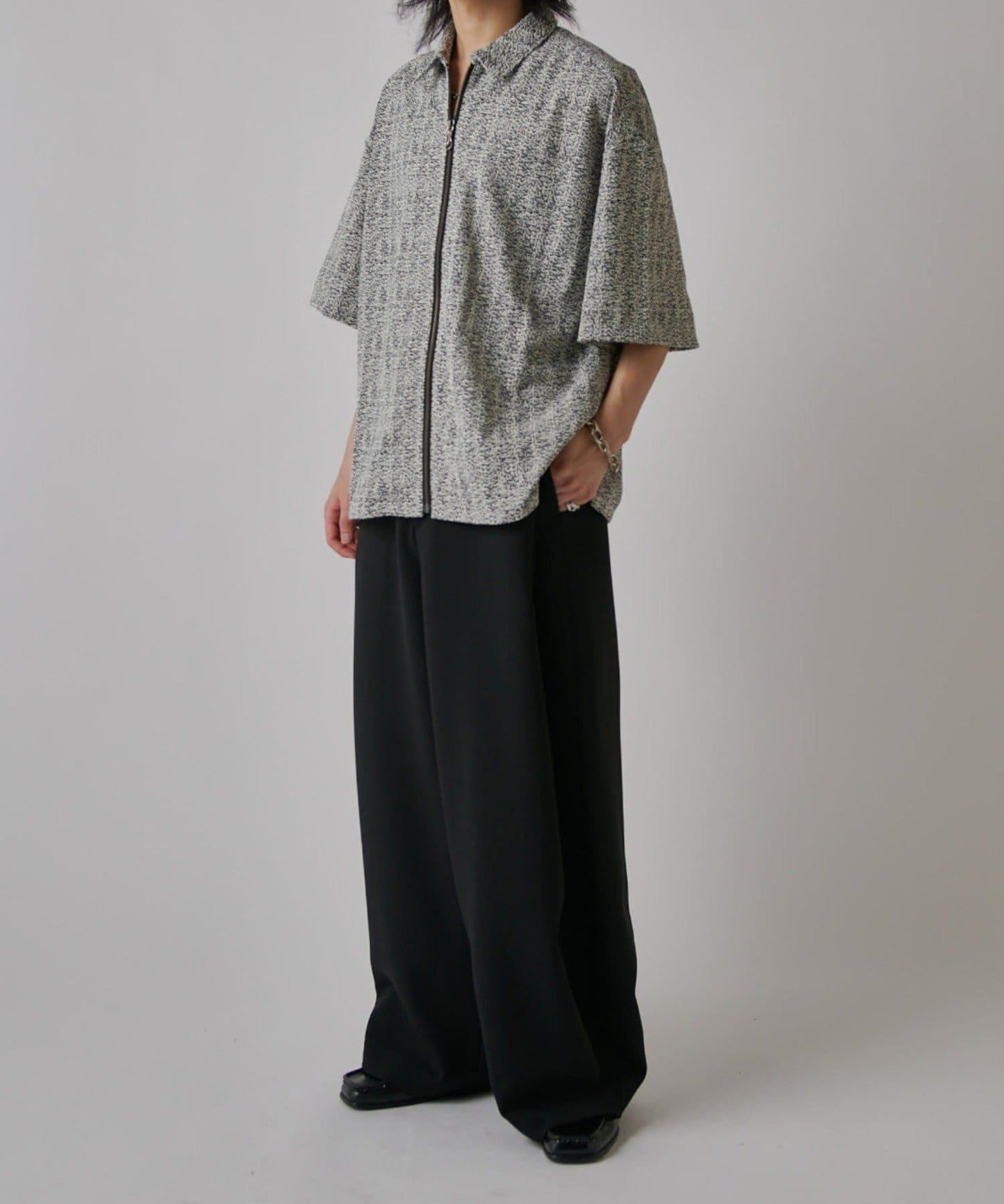 S/S ZIP 蕾絲襯衫