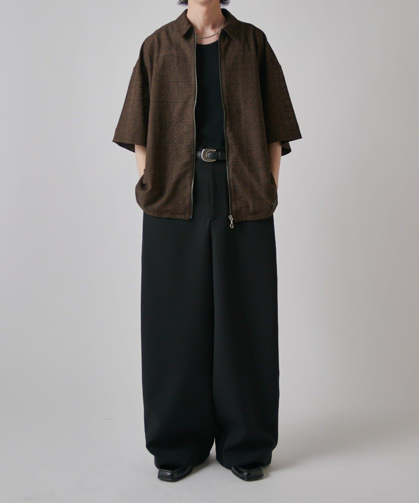 S/S ZIP 蕾絲襯衫