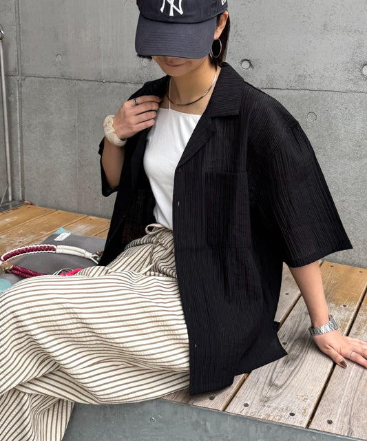 UNISEX 透感開領襯衫