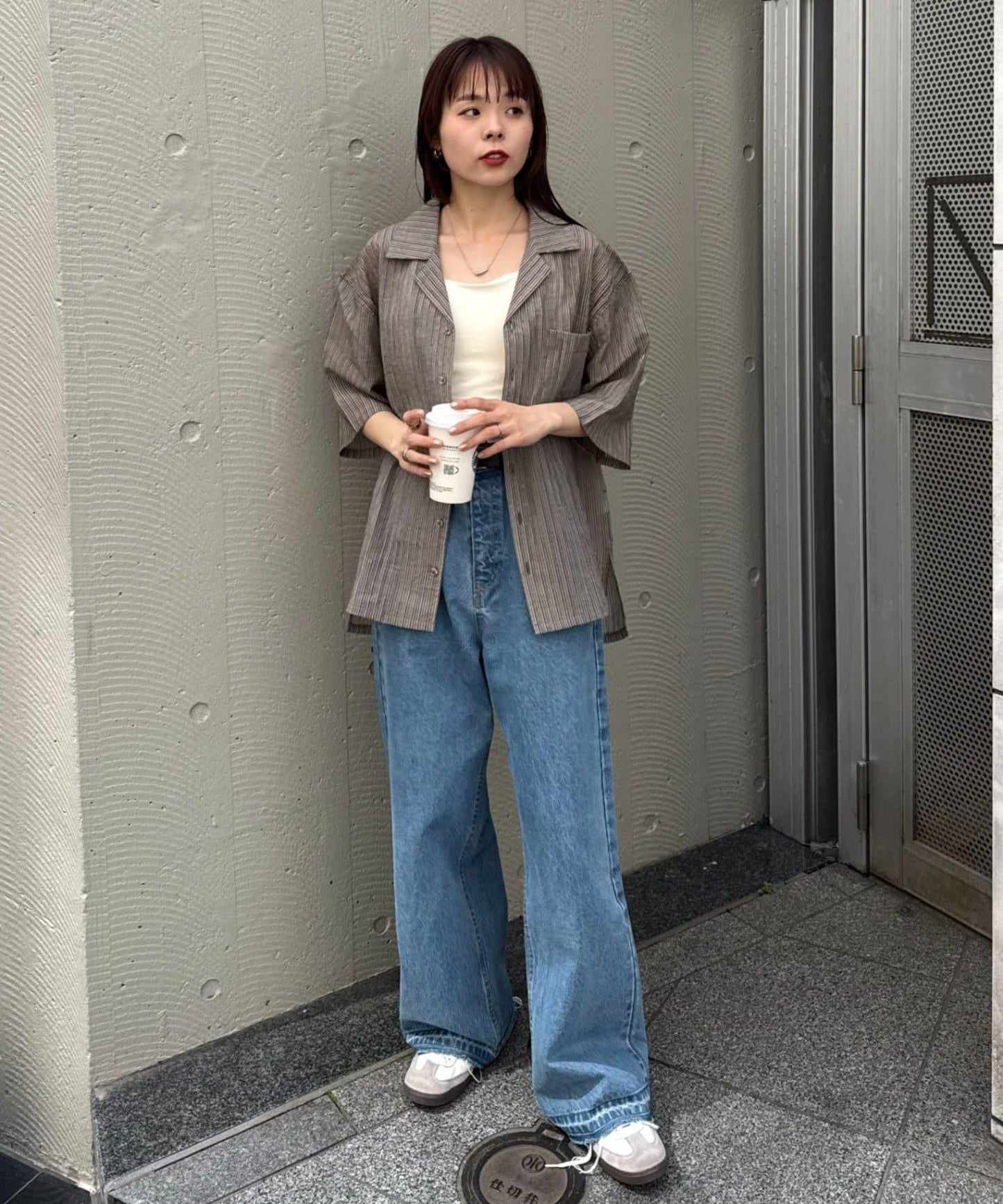UNISEX 透感開領襯衫