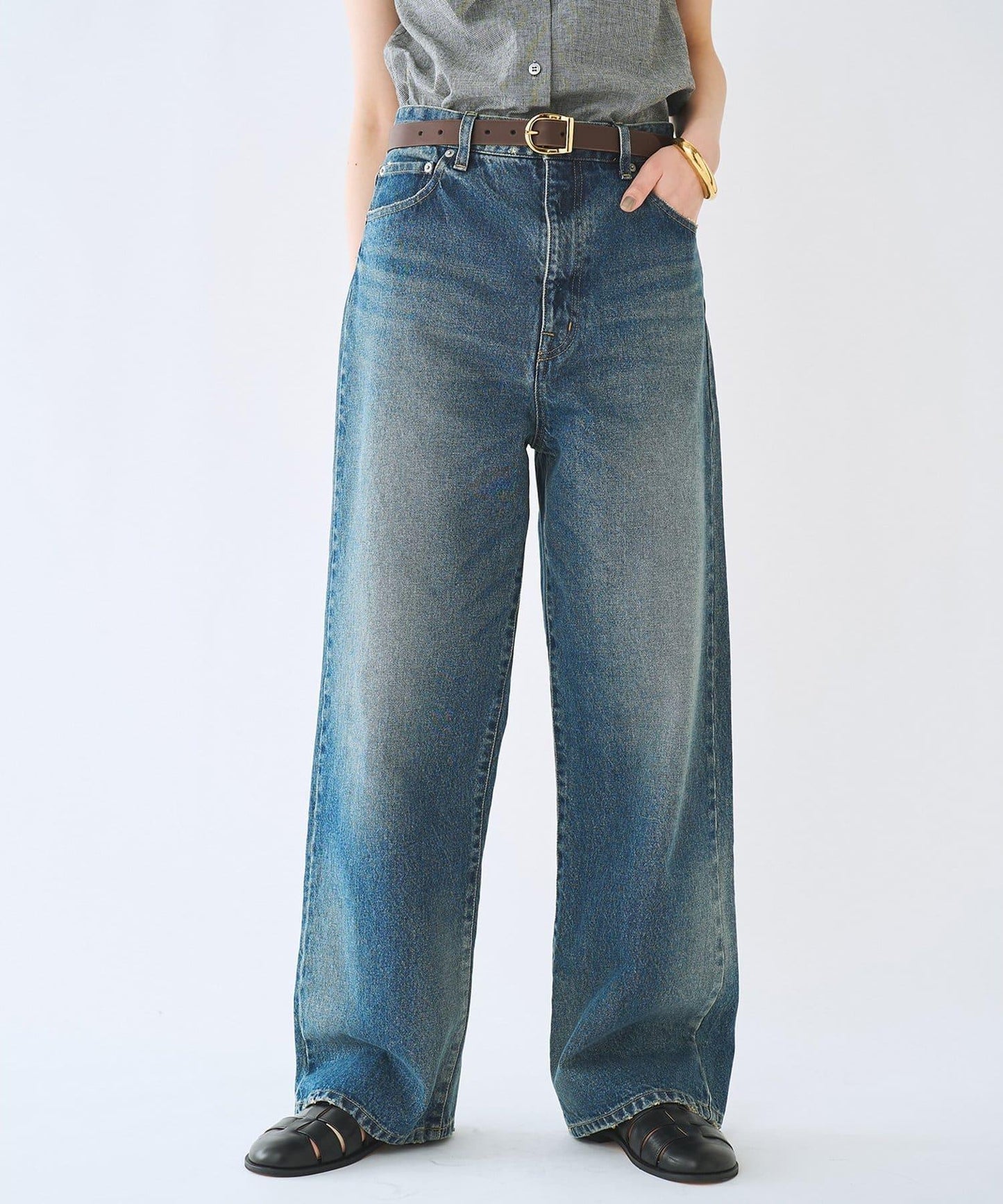 直筒 DENIM 褲子