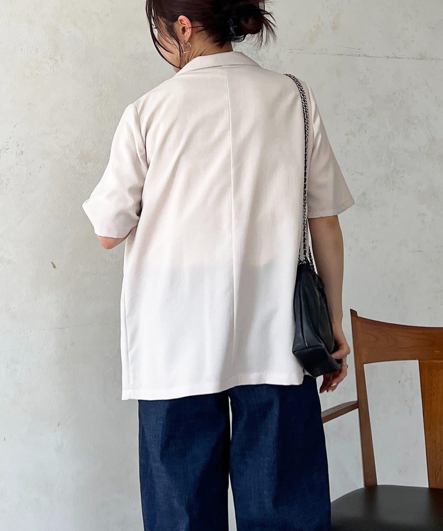 單排扣短袖夾克