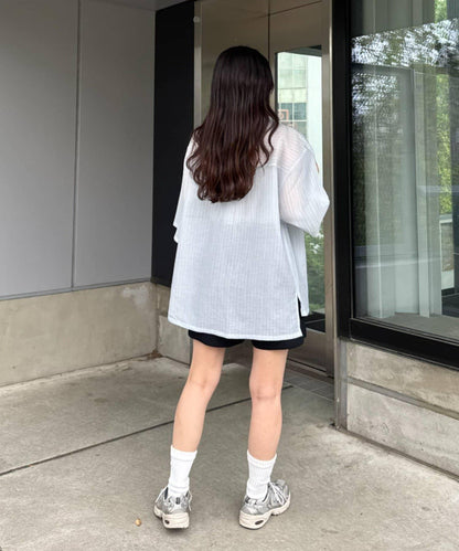 UNISEX 透感開領襯衫