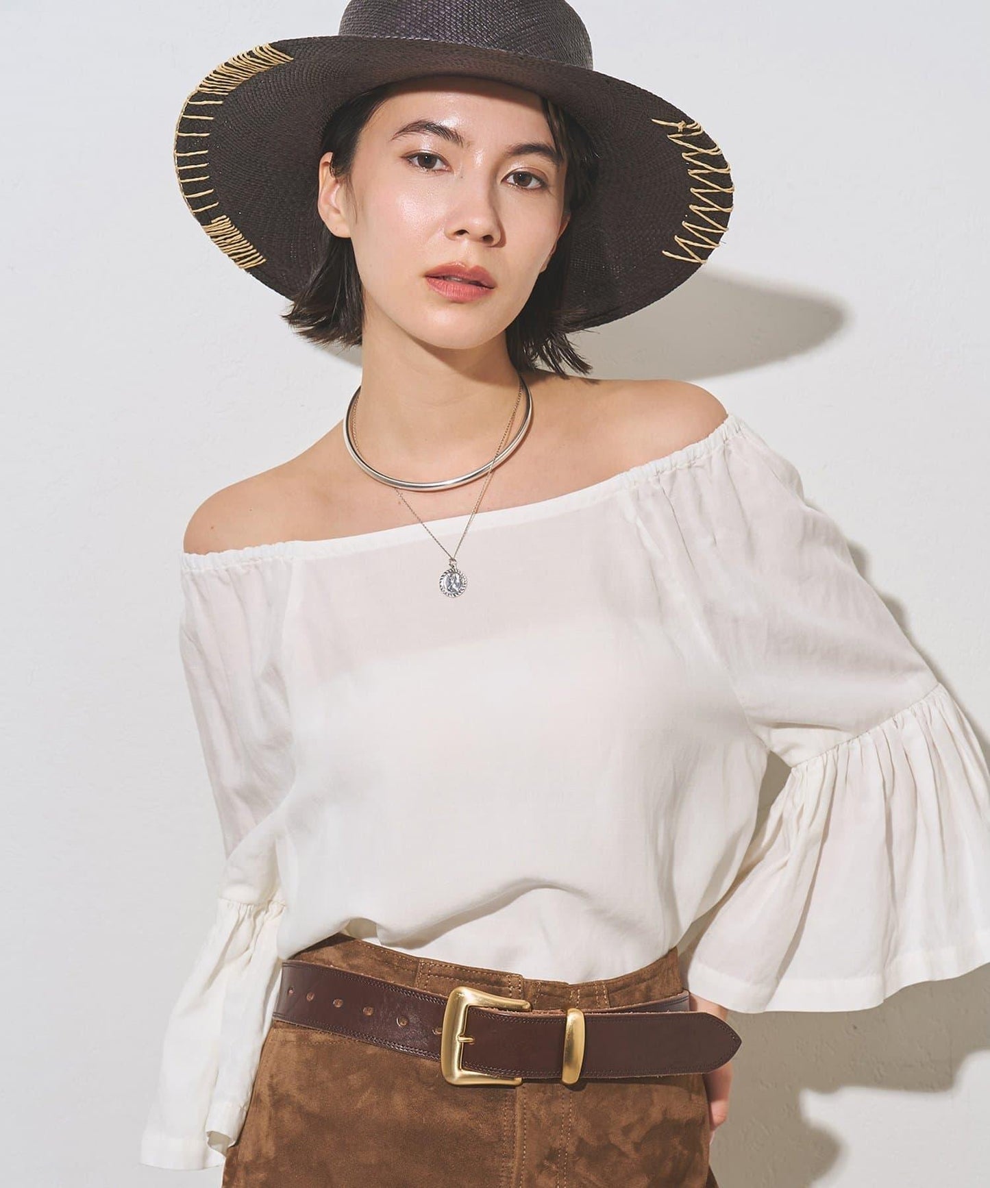 喇叭袖設計 女式襯衫
